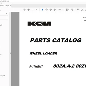 Kawasaki WHEEL LOADER 80ZA,A-2 80ZIV,IV-2 Parts Manual AAAP18201-8