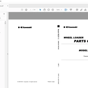 Kawasaki WHEEL LOADER 90Z V-2 Parts Manual 93313-00193  - PDF DOWNLOAD