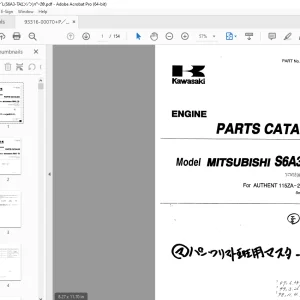 Kawasaki WHEEL LOADER MITSUBISHI S6A3-TA Engine Parts Manual