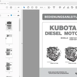 KUBOTA V2607-DI-T-E3-B V3307-DI-T-E3-B DIESEL MOTOR BEDIENUNGSANLEITUNG - PDF