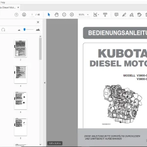 Kubota Diesel Motor V3800-CR-TE4 V3800-CR-TIE4 Bedienungsanleitung - PDF