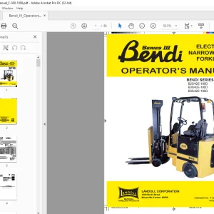 Landoll BENDI 3 AC Serie Electric Narrow Aisle Forklift Operators Manual