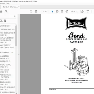 Landoll BENDI SERIES III-C PARTS LIST Manual - PDF DOWNLOAD