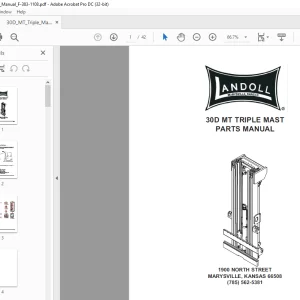 Landoll Bendi 30D MT TRIPLE MAST PARTS MANUAL - PDF DOWNLOAD