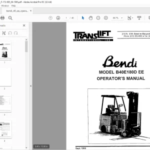 Landoll Bendi 840E 180D EE OPERATOR'S MANUAL - PDF DOWNLOAD