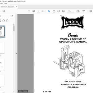 Landoll Bendi 840E 180D HP OPERATOR'S MANUAL - PDF DOWNLOAD