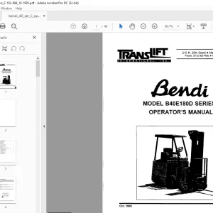 Landoll Bendi 840E180D SERIES II OPERATOR'S MANUAL - PDF DOWNLOAD