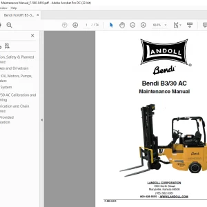Landoll Bendi Forklift B3/30 AC Maintenance Manual - PDF DOWNLOAD
