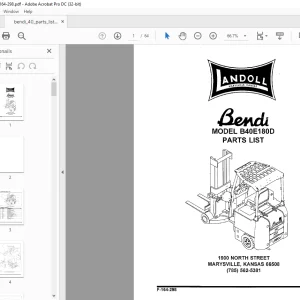 Landoll Bendi B40E 180D Parts List Manual - PDF DOWNLOAD