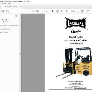 Landoll Bendi B40i3 Narrow Aisle Forklift Parts Manual - PDF DOWNLOAD