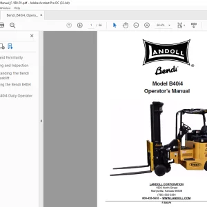 Landoll Bendi B40i4 Operator’s Manual - PDF DOWNLOAD