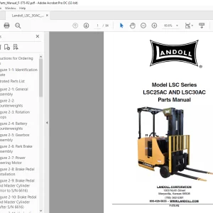 Landoll Bendi LSC Series LSC25AC AND LSC30AC Forklift Parts Manual