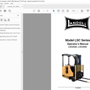 Operator Manual for Landoll Bendi LSC25AC & LSC30AC Forklifts