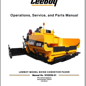 Leeboy Rosco LBP Equipment Operations Service & Part Manual - PDF Complete Set