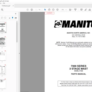 MANITOU 7300 SERIES 3 STAGE MAST PARTS MANUAL  - PDF DOWNLOAD
