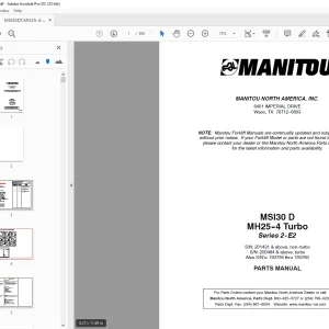 MANITOU MSI30 D MH25--4 Turbo Series 2-E2 PARTS MANUAL - PDF DOWNLOAD
