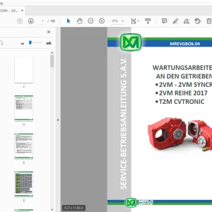 MERLO 2VM - 2VM SYNCRO 2VM REIHE 2017 T2M CVTRONIC WARTUNGSARBEIT SERVICE-BETRIEBSANLEITUNG - PDF