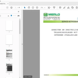 MERLO ARBEITEN AM DREITEILIGEN TELESKOPAUSLEGER MIT INTERNEN STAHLSEILEN SERVICE-BETRIEBSANLEITUNG - PDF