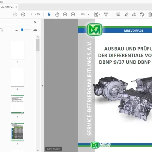 MERLO AUSBAU UND PRÜFUNG DER DIFFERENTIALE VOM TYP DBNP 937 UND DBNP 1041 SERVICE-BETRIEBSANLEITUNG - PDF