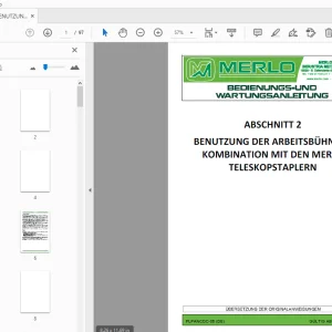 MERLO BENUTZUNG DER ARBEITSBÜHNE TELESKOPSTAPLERN BEDIENUNGS - PDF