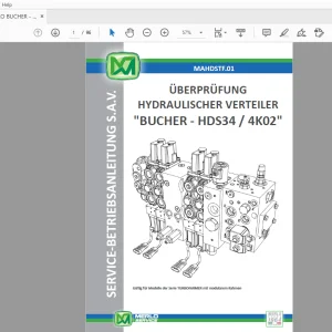 MERLO BUCHER - HDS34 4K02 HYDRAULISCHER VERTEILER SERVICE-BETRIEBSANLEITUNG - PDF