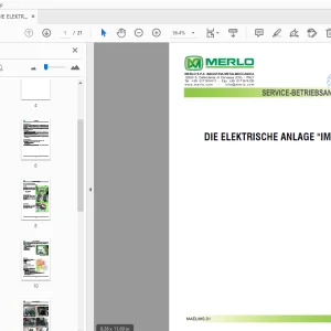 MERLO DIE ELEKTRISCHE ANLAGE IMS SERVICE-BETRIEBSANLEITUNG - PDF
