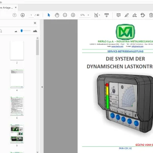 MERLO DIE SYSTEM DER DYNAMISCHEN LASTKONTROLLE SERVICE-BETRIEBSANLEITUNG - PDF