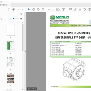 MERLO DIFFERENTIALS TYP DBNP 1041 SERVICE-BETRIEBSANLEITUNG - PDF
