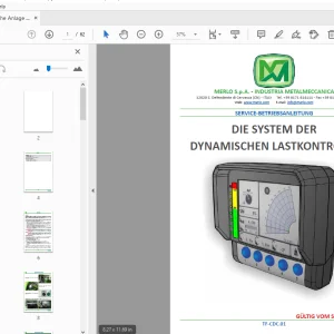 MERLO DYNAMISCHEN LASTKONTROLLE DIE SYSTEM DER SERVICE-BETRIEBSANLEITUNG - PDF