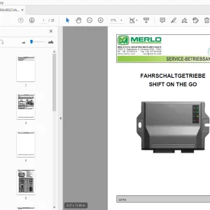 MERLO FAHRSCHALTGETRIEBE SHIFT ON THE GO SERVICE-BETRIEBSANLEITUNG - PDF