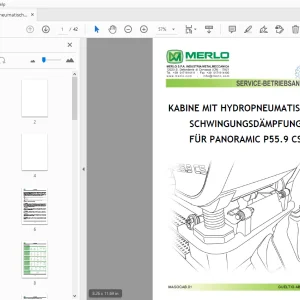 MERLO FÜR PANORAMIC P55.9 CS KABINE MIT HYDROPNEUMATISCHER SERVICE-BETRIEBSANLEITUNG - PDF