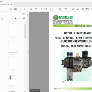 MERLO HYDRAULIKKREISLAUF LOAD SENSING - SEMI-COMPENSATO SERVICE-BETRIEBSANLEITUNG - PDF