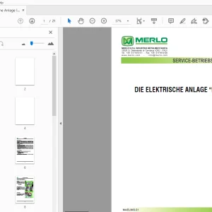 MERLO IMS DIE ELEKTRISCHE ANLAGE SERVICE-BETRIEBSANLEITUNG - PDF