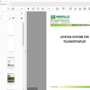 MERLO JOYSTICK-SYSTEME FUR TELESKOPSTAPLER SERVICE-BETRIEBSANLEITUNG - PDF