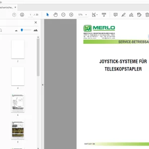 MERLO JOYSTICK-SYSTEME FÜR TELESKOPSTAPLER SERVICE-BETRIEBSANLEITUNG - PDF