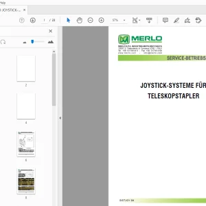 MERLO JOYSTICK-SYSTEME FÜR TELESKOPSTAPLER SERVICE-BETRIEBSANLEITUNG - PDF
