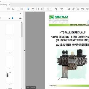 MERLO LOAD SENSING SEMI COMPENSATO HYDRAULIKKREISLAUF SERVICE-BETRIEBSANLEITUNG - PDF