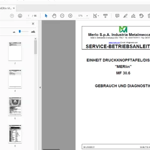 MERLO MERlin MF 30.6 EINHEIT DRUCKKNOPFTAFEL/DISPLAY SERVICE-BETRIEBSANLEITUNG - PDF