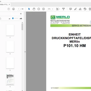 MERLO MERlin P101.10 HM EINHEIT DRUCKKNOPFTAFEL/DISPLAY SERVICE-BETRIEBSANLEITUNG - PDF