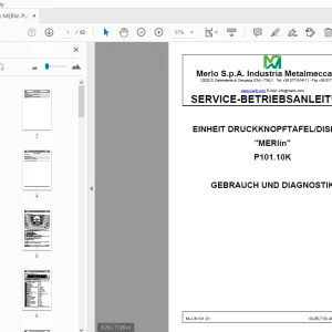 MERLO MERlin P101.10K SERVICE-BETRIEBSANLEITUNG - PDF