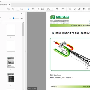 MERLO MF30.6, P32.6, P34.7, P36.7, P40.7, P41.7 INTERNE EINGRIFFE AM TELESKOPARM SERVICE-BETRIEBSANLEITUNG - PDF