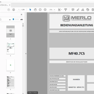MERLO MF40.7CS DIESE WARTUNGSANLEITUNG STETS MIT DER MASCHINE AUFBEWAHREN BEDIENUNGSANLEITUNG - PDF