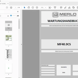 MERLO MF40.9CS DIESE WARTUNGSANLEITUNG STETS MIT DER MASCHINE AUFBEWAHREN WARTUNGSHANDBUCH - PDF