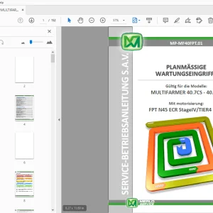 MERLO MULTIFARMER 40.7CS - 40.9CS PLANMÄSSIGE WARTUNGSEINGRIFFE SERVICE-BETRIEBSANLEITUNG - PDF