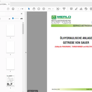 MERLO ÖLHYDRAULISCHE ANLAGE GETRIEBE VON SAUER SERVICE-BETRIEBSANLEITUNG - PDF