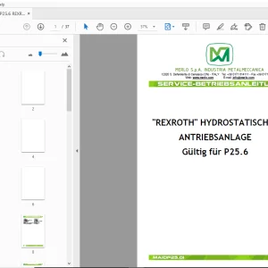 MERLO P25.6 REXROTH HYDROSTATISCHES ANTRIEBSANLAGE SERVICE-BETRIEBSANLEITUNG - PDF