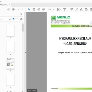 MERLO P40.16; P40.17; P38.12; P38.13; P38;14 LOAD-SENSING SERVICE-BETRIEBSANLEITUNG - PDF