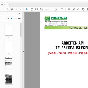 MERLO P40.8K, P40.9K, P60.10K, P72.10, R50.10 SERVICE-BETRIEBSANLEITUNG - PDF