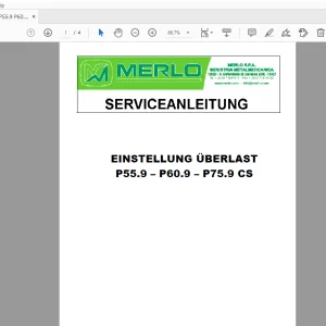 MERLO P55.9 P60.9 P75.9 CS EINSTELLUNG ÜBERLAST SERVICEANLEITUNG - PDF
