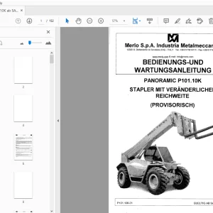 MERLO PANORAMIC P101.10K BEDIENUNGS-UND WARTUNGSANLEITUNG - PDF